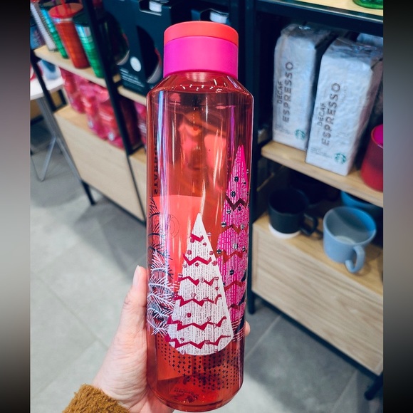 Starbucks Plastic Water Bottle Christmas Tree Tumbler Cup Limited Edition 2021 - Picture 5 of 9